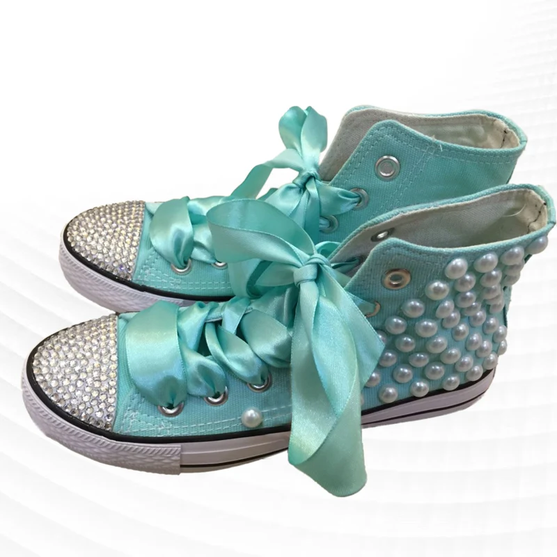 Ribbon pearl rhinestone high-top canvas shoes walking street shooting comfortable handmade pearl vulcanized shoes 35-41
Ribbon pearl rhinestone high-top canvas shoes walking street shooting comfortable handmade pearl vulcanized shoes 35-41