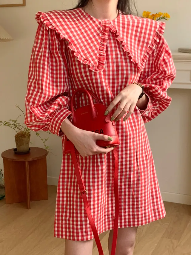 2022 Dresses Women Peter Pan Collar Fashion Plaid Vestidos Feminino High Waist Slim Sweet Korean Dress Robe Femme 27e070
2022 Dresses Women Peter Pan Collar Fashion Plaid Vestidos Feminino High Waist Slim Sweet Korean Dress Robe Femme 27e070