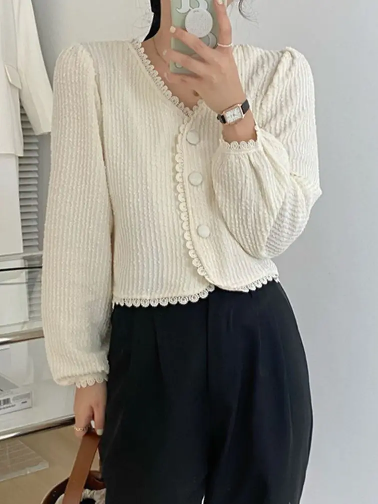 Alien Kitty Apricot Knitted V-Neck Coats Hot Sweet Women 2022 High Waist Casual Chic Stylish Slim-Fit Cardigans Thin OL Sweaters
Alien Kitty Apricot Knitted V-Neck Coats Hot Sweet Women 2022 High Waist Casual Chic Stylish Slim-Fit Cardigans Thin OL Sweaters