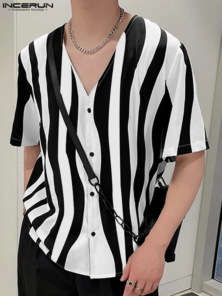 INCERUN Men Striped Shirt V Neck Short Sleeve 2022 Korean Button Casual Men Clothing Streetwear Fashion Leisure Shirts S-5XL
INCERUN Men Striped Shirt V Neck Short Sleeve 2022 Korean Button Casual Men Clothing Streetwear Fashion Leisure Shirts S-5XL