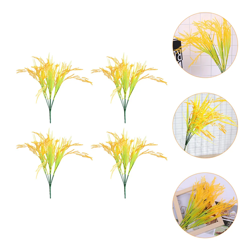 4 Pcs Simulated Rice Realistic Wheat Ear Artificial Grain Flowers Natural Fake Ears Plastic Simulation
4 Pcs Simulated Rice Realistic Wheat Ear Artificial Grain Flowers Natural Fake Ears Plastic Simulation