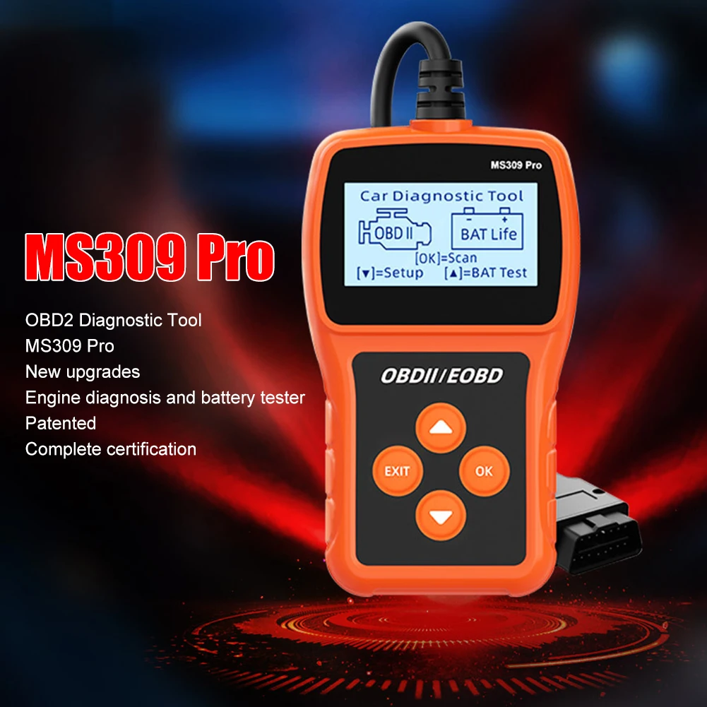 MS309PRO Car OBD2 Scanner Diagnostic Tools Automotive Professional Code Reader Scanner Check Engine Analyzer 2.4" Display
MS309PRO Car OBD2 Scanner Diagnostic Tools Automotive Professional Code Reader Scanner Check Engine Analyzer 2.4" Display