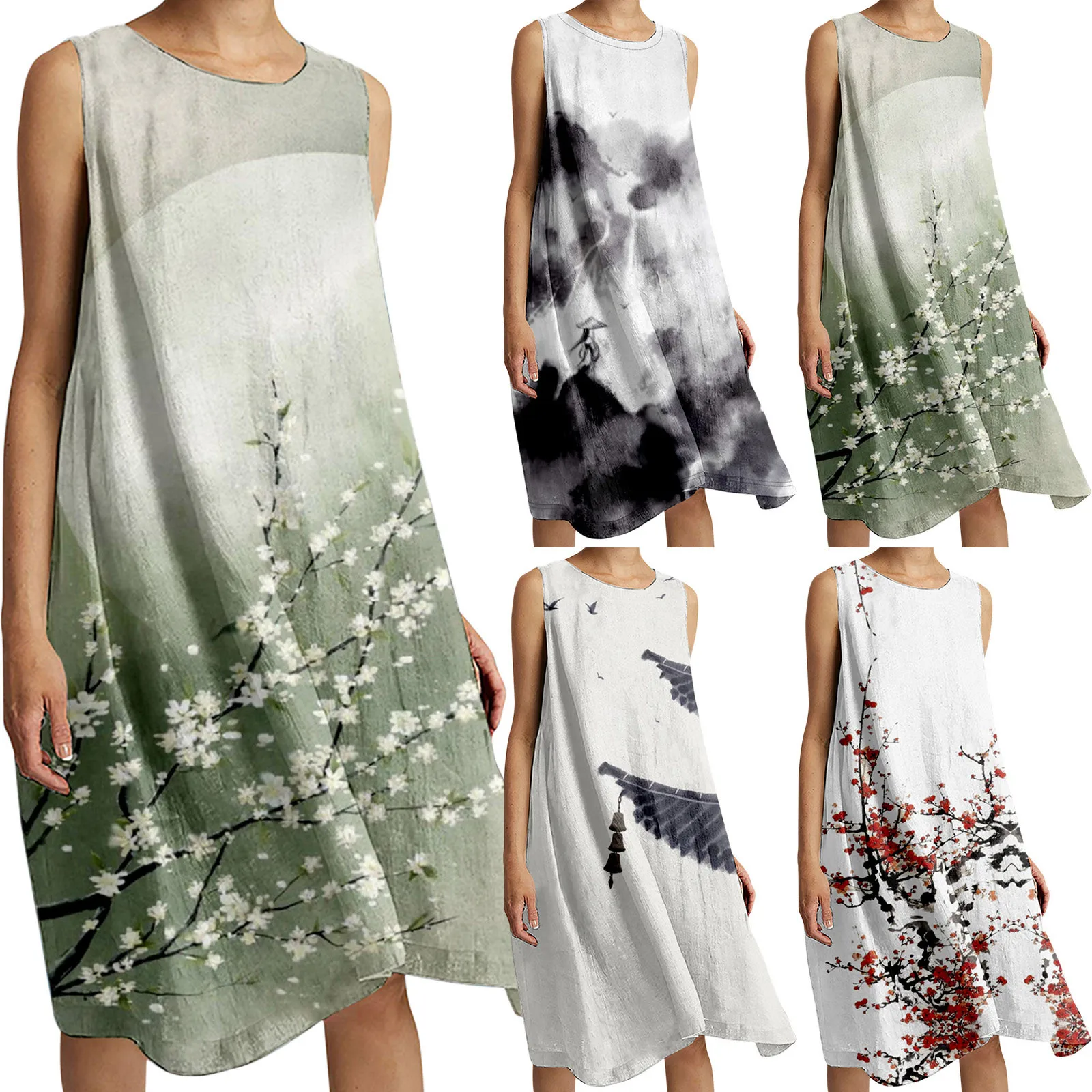 Short Sleeve Swing Dresses Women'S Casual Loose Stretch Linen Comfortable Beach Dress Deep Romper Dress with Pockets And Shorts
Short Sleeve Swing Dresses Women'S Casual Loose Stretch Linen Comfortable Beach Dress Deep Romper Dress with Pockets And Shorts