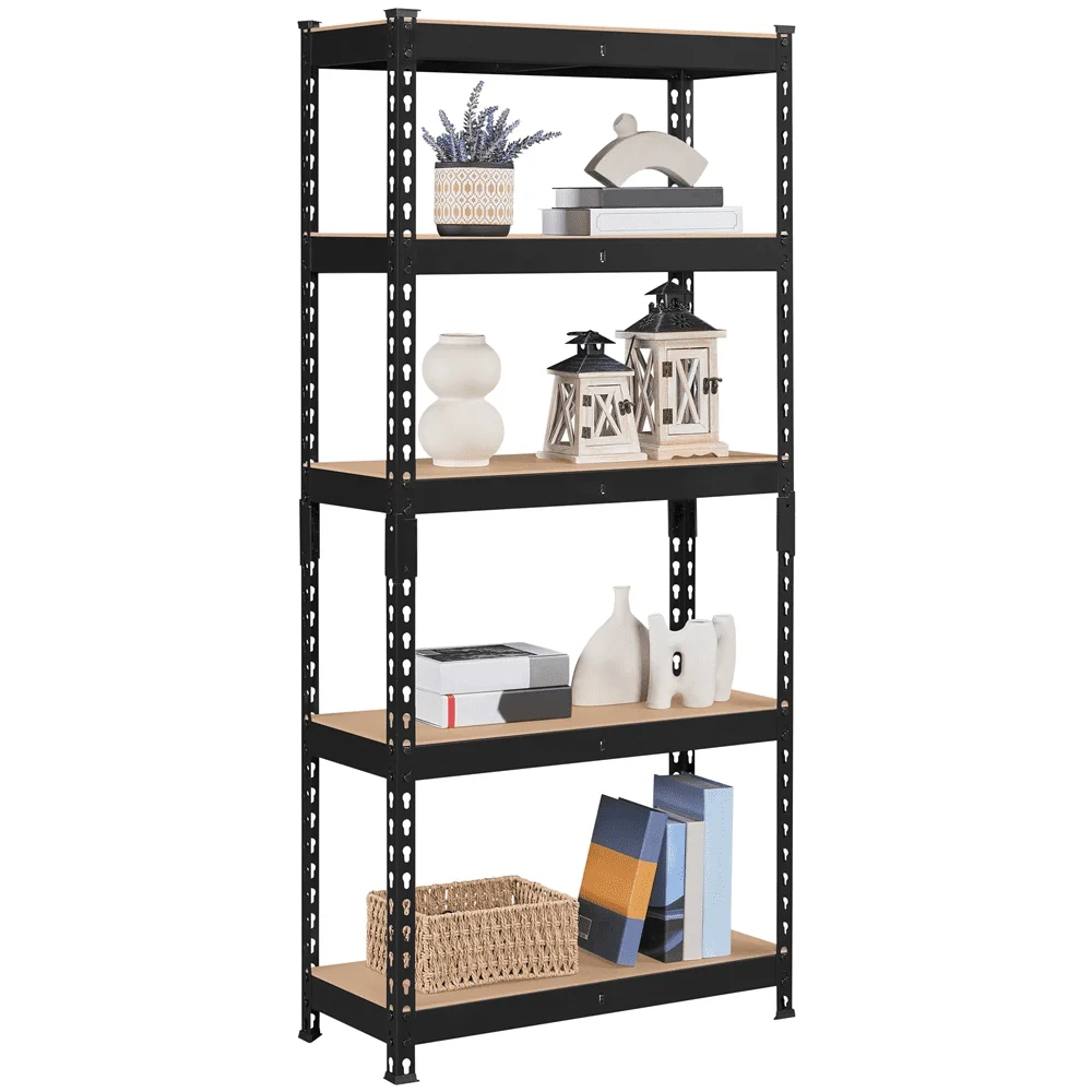 5 Shelf Adjustable Metal Boltless Storage Shelf Unit, Black
5 Shelf Adjustable Metal Boltless Storage Shelf Unit, Black