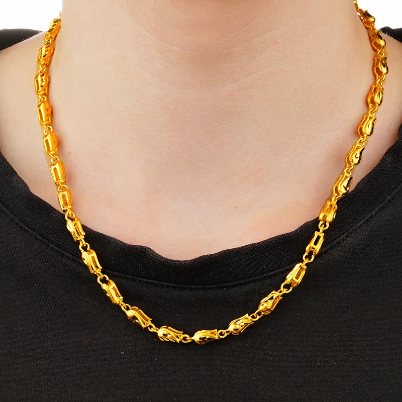 Top Quality 24K Gold Plated Chain Necklaces for Men Bro Women Jewelry Never Fade Choker Golden Chian Free Shipping
Top Quality 24K Gold Plated Chain Necklaces for Men Bro Women Jewelry Never Fade Choker Golden Chian Free Shipping