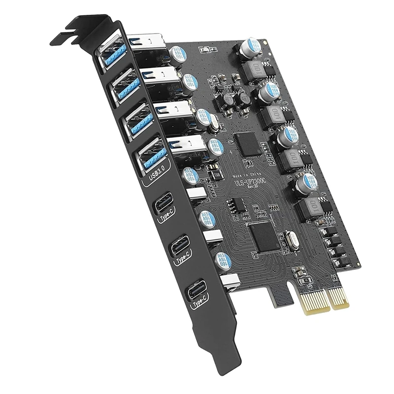 

7 Ports Pcie To USB 3.0 Expansion Card PCI Express USB Add On Card For Desktop PC Host Card Support Windows 10/8/7/XP