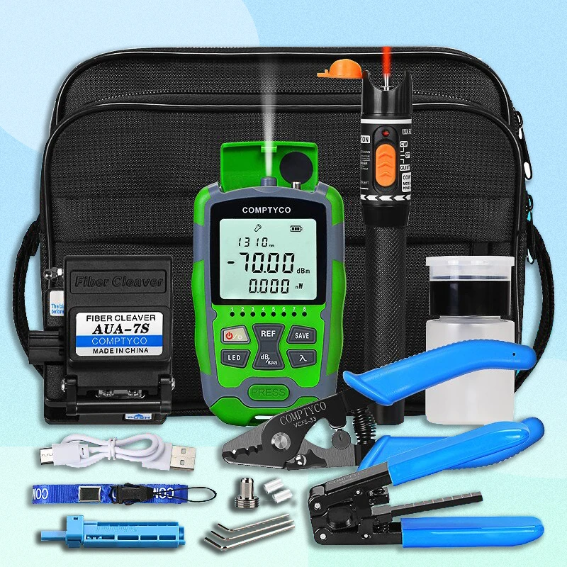 COMPTYCO FTTH Fiber Optic Tool Kit Fiber Fibra Optical Power Meter and 10MW Visual Fault Locator AUA-7S FTTH Fiber Optical Tools
COMPTYCO FTTH Fiber Optic Tool Kit Fiber Fibra Optical Power Meter and 10MW Visual Fault Locator AUA-7S FTTH Fiber Optical Tools