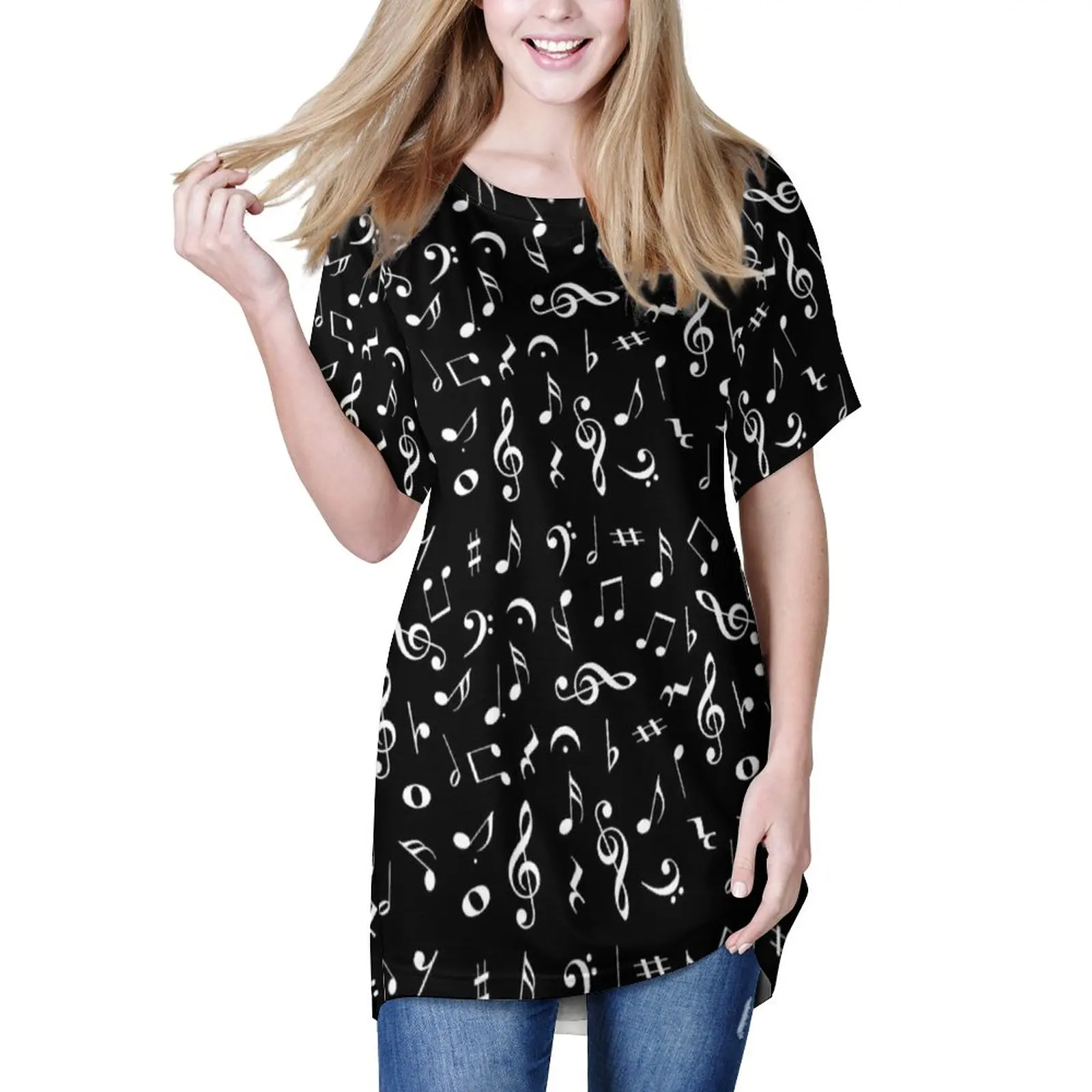 White Music Notes T Shirt Note Worthy Print Kawaii Long T Shirts Short Sleeve Street Style Tees Women Graphic Oversized Tops
White Music Notes T Shirt Note Worthy Print Kawaii Long T Shirts Short Sleeve Street Style Tees Women Graphic Oversized Tops