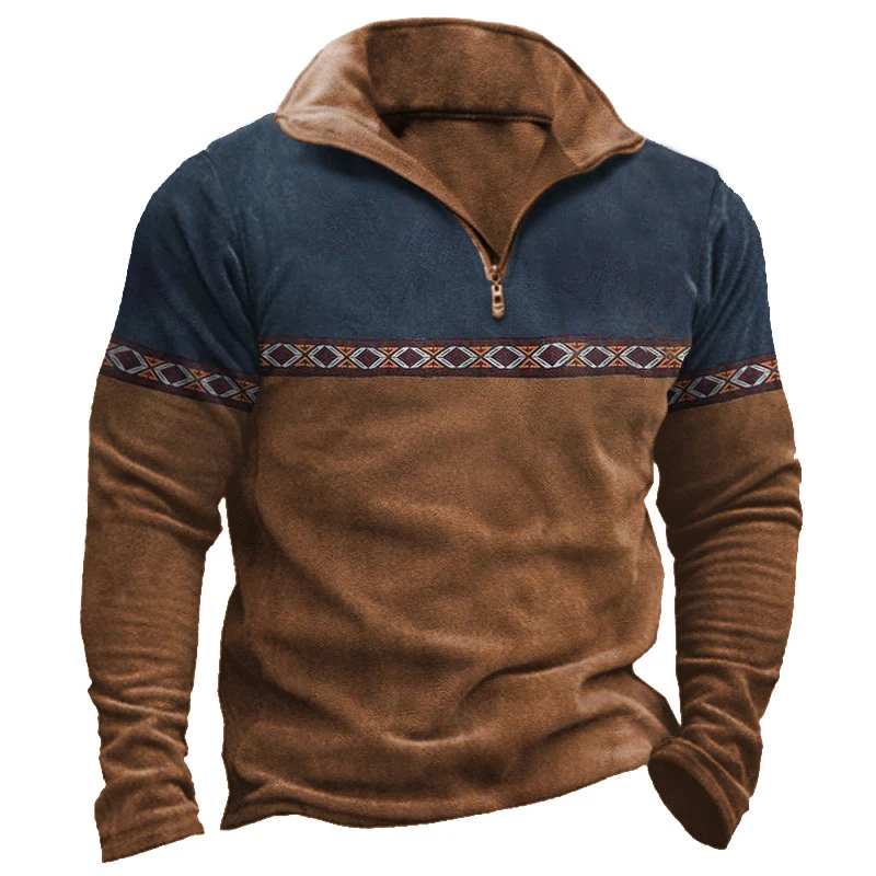 Vintage Patchwork Turn-down Collar Zipper Sweatshirt For Men Spring Long Sleeve Loose Pullovers Casual Men's Clothes Hoodie Tops
Vintage Patchwork Turn-down Collar Zipper Sweatshirt For Men Spring Long Sleeve Loose Pullovers Casual Men's Clothes Hoodie Tops