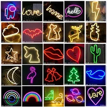 Neon Signs Night Light Acrylic Transparent Backboard Signboard Neon Lamp Banana Mouth Party Play Room Bedroom Decor Dropshipping