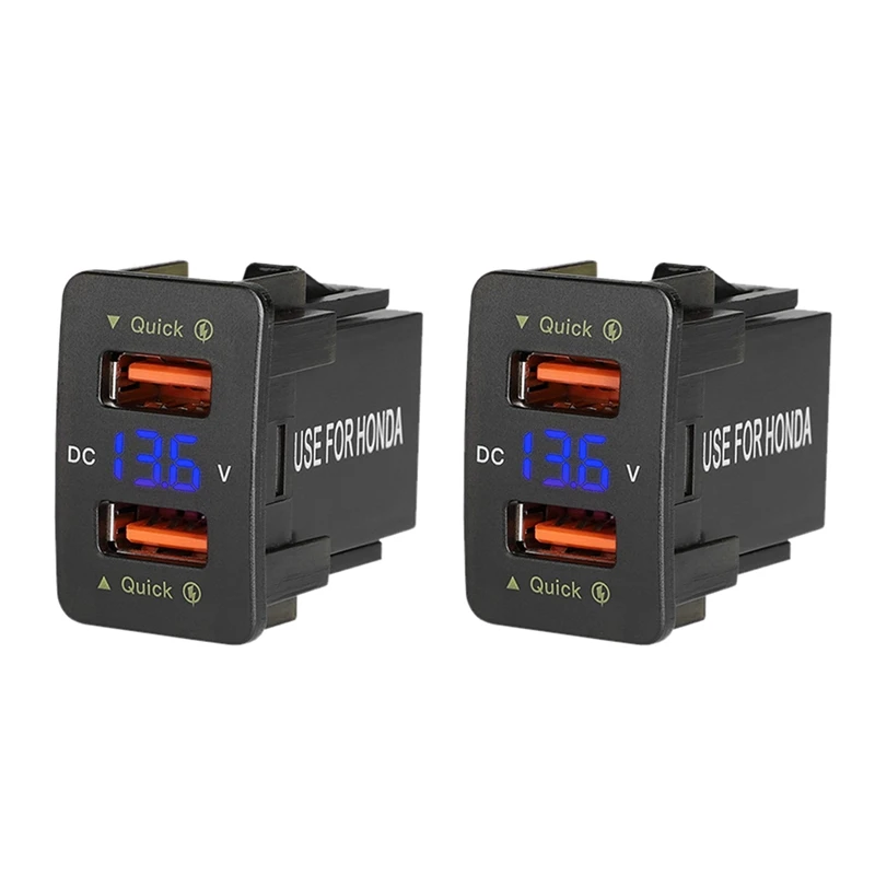 2X 36W Fast Car Charger QC3.0 Dual USB Fast Charger With Blue Voltage Waterproof Mobile Phone Charger For Honda
2X 36W Fast Car Charger QC3.0 Dual USB Fast Charger With Blue Voltage Waterproof Mobile Phone Charger For Honda