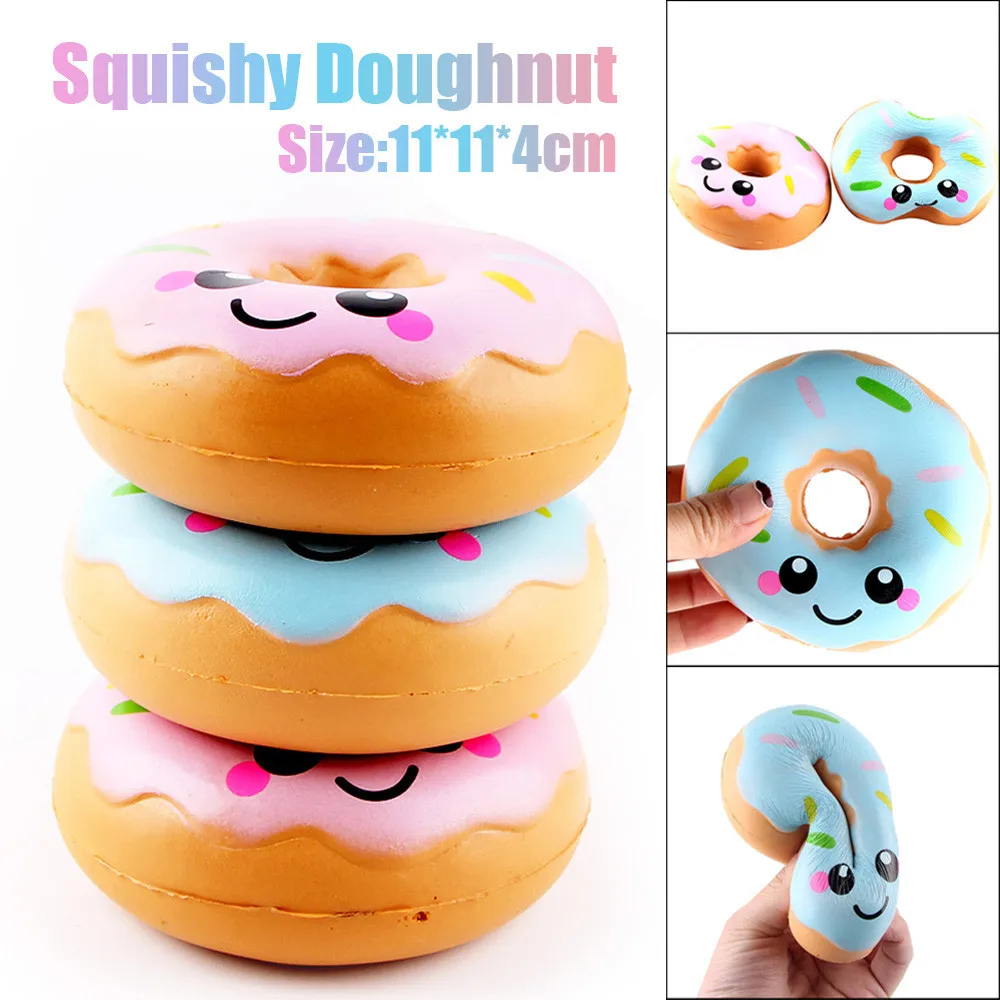 

2022 11cm Lovely Doughnut Cream Scented Squishy Slow Rising Squeeze stress soft toy funny gadgets kawai donut Wholesale Dropship