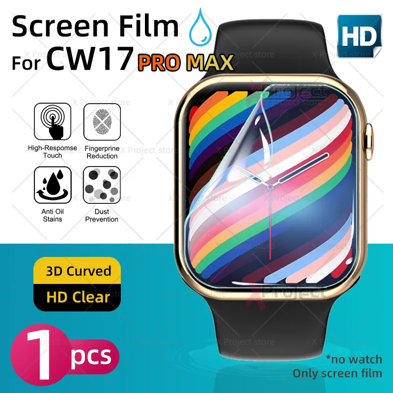 

CW17 PRO MAX SmartWatch Screen Protector Smart Watch Hydrogel Protective Film Series 7 Screen Film Cover PK W27 HW37 X22 DT7 pro