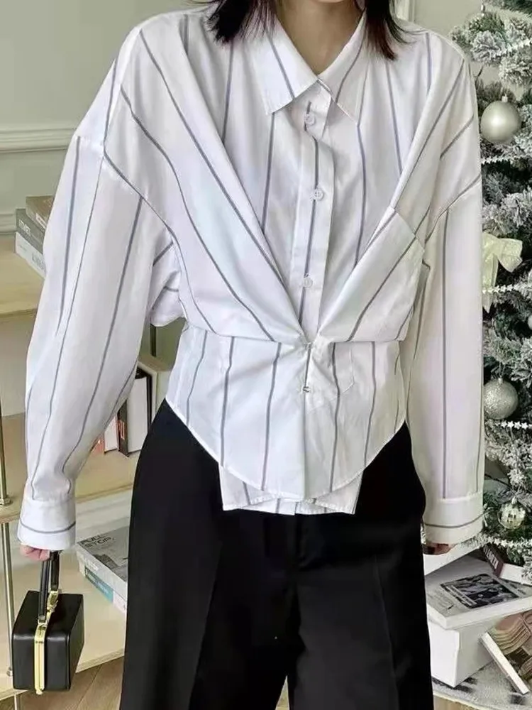 Women Stripes Shirt Top Long Sleeve Turn-down Collar Loose Female All-match Chemise Blouses 2022 Early Spring new
Women Stripes Shirt Top Long Sleeve Turn-down Collar Loose Female All-match Chemise Blouses 2022 Early Spring new