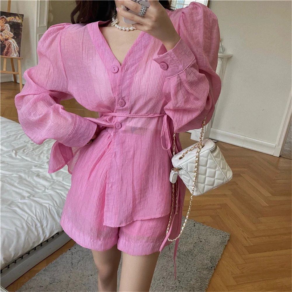Alien Kitty Puff Sleeve Sunscreen Women Suits Summer Solid Loose Stylish Shirts Chic Fashion All Match High Street Shorts Sets
Alien Kitty Puff Sleeve Sunscreen Women Suits Summer Solid Loose Stylish Shirts Chic Fashion All Match High Street Shorts Sets