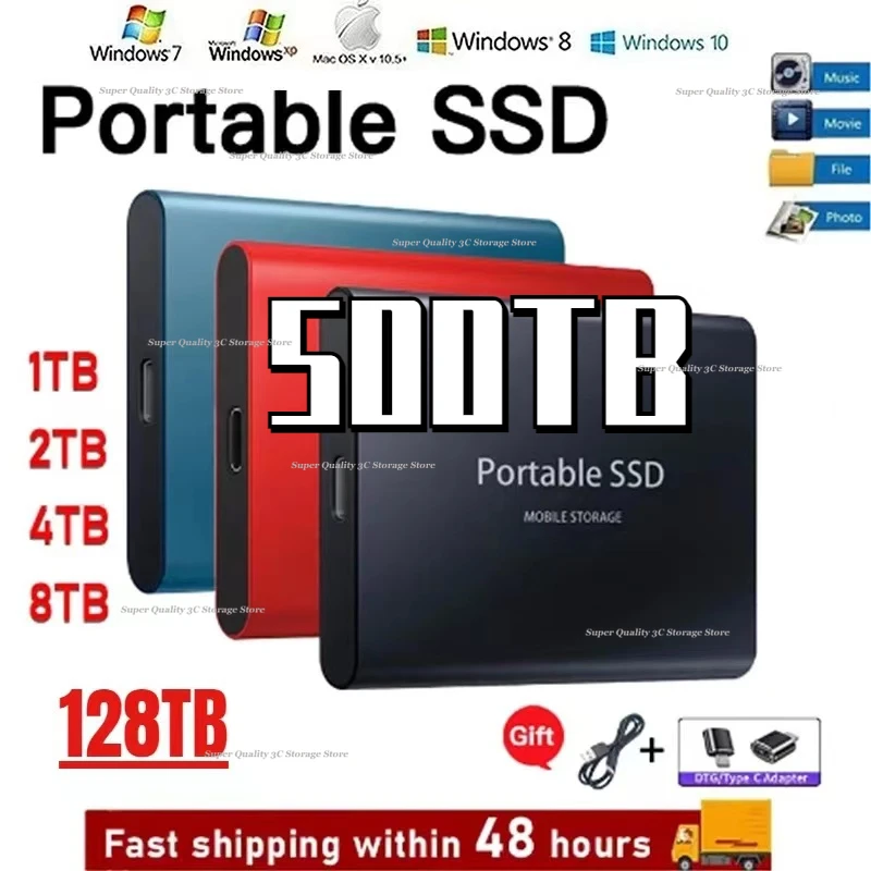 SSD External 1TB 16TB Mobile Solid State Drive Flash Drive Portable TypeC USB Mini Slim High Speed Transfer Flash Memory Device
SSD External 1TB 16TB Mobile Solid State Drive Flash Drive Portable TypeC USB Mini Slim High Speed Transfer Flash Memory Device