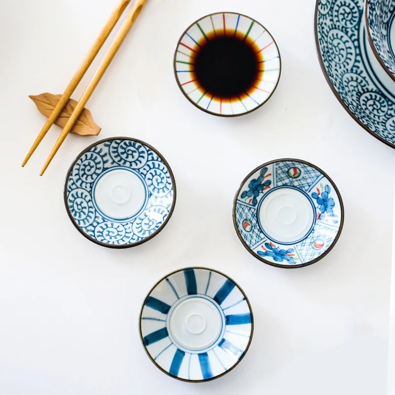 

Маленькая керамическая тарелка 3,25 дюйма, семейная тарелка, японское творчество, соевый соус, уксус, блюдо для погружения, домашняя кухонная ...