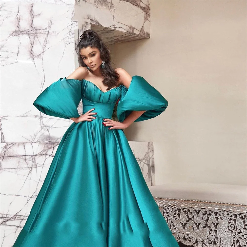Amanda Sexy Puffy Sleeve Prom Dress Silk Satin A-line Vestido De Novia Sweetheart Prom Gown Christmas Green فستان سهرة
Amanda Sexy Puffy Sleeve Prom Dress Silk Satin A-line Vestido De Novia Sweetheart Prom Gown Christmas Green فستان سهرة