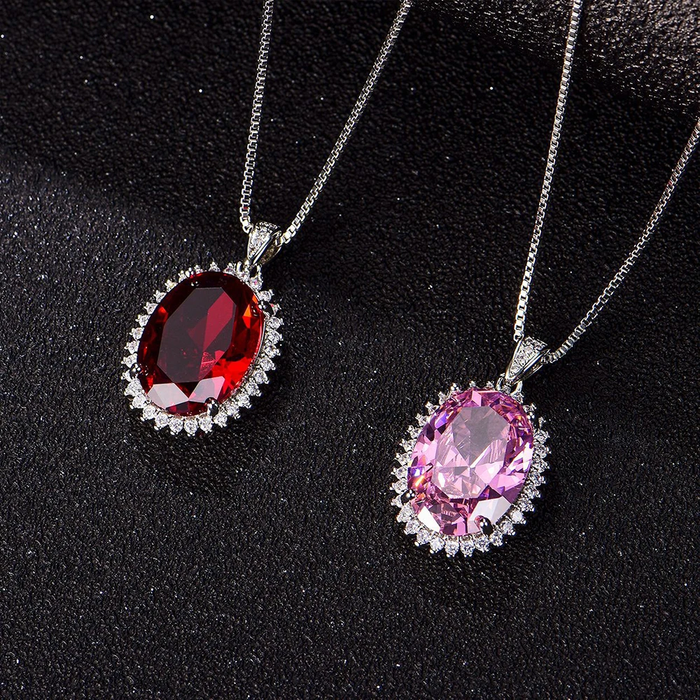 WPB Advanced Original Women's Necklace Oval Simulation Ruby Pendant Necklace High Carbon Diamond Luxury Jewelry Wedding Gift
WPB Advanced Original Women's Necklace Oval Simulation Ruby Pendant Necklace High Carbon Diamond Luxury Jewelry Wedding Gift