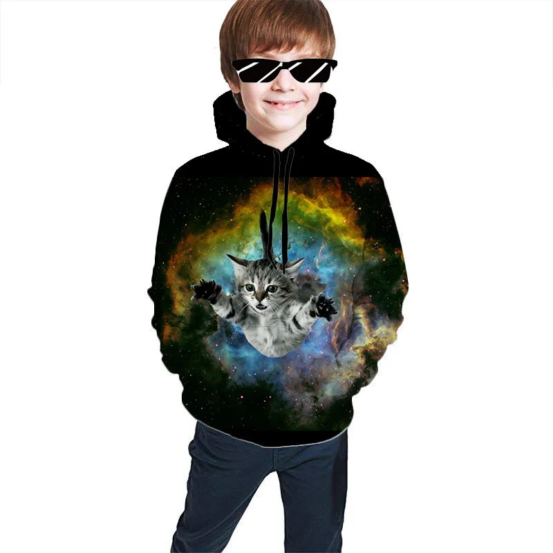 Толстовки с принтом Galaxy Cat, уличная одежда для детей, пуловер с длинными рукавами, детская толстовка, повседневная одежда для маленьких маль...
Толстовки с принтом Galaxy Cat, уличная одежда для детей, пуловер с длинными рукавами, детская толстовка, повседневная одежда для маленьких маль...