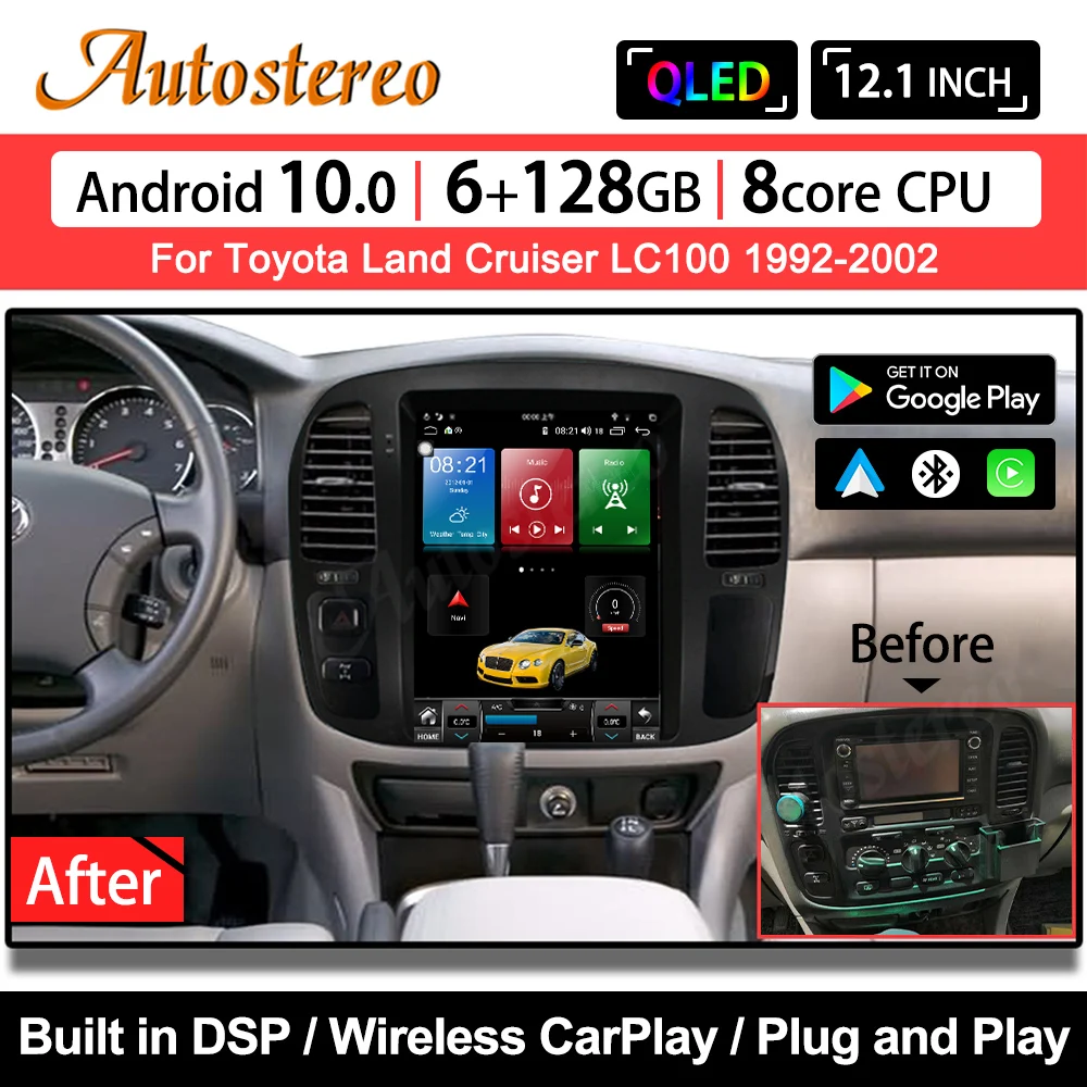 Tesla Screen Android9 128G For Toyota Land Cruiser 1992-2007 LC100 LX470 Car Multimedia Player GPS Navigator Headunit AutoStereo
Tesla Screen Android9 128G For Toyota Land Cruiser 1992-2007 LC100 LX470 Car Multimedia Player GPS Navigator Headunit AutoStereo
