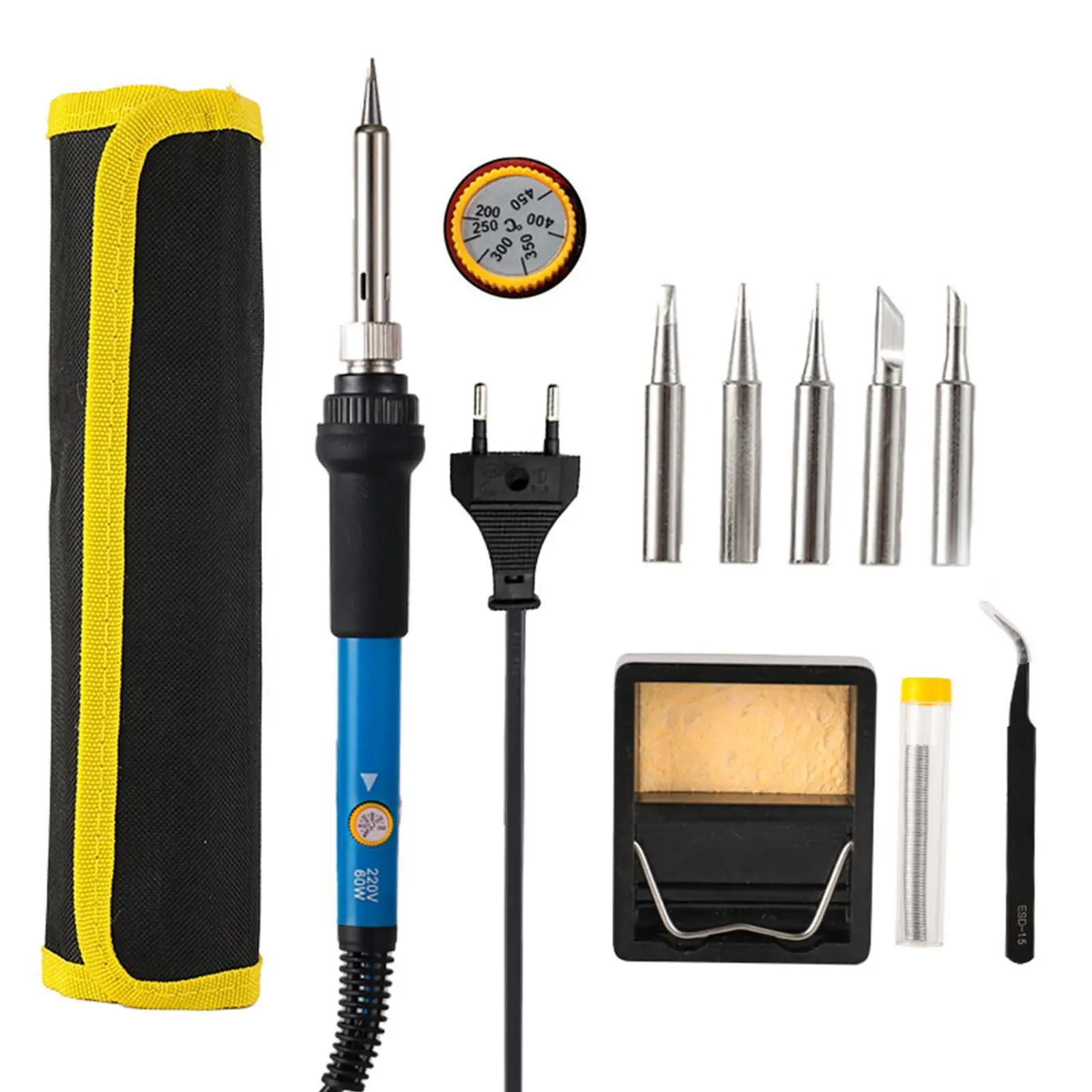 Electric Soldering Iron Set Adjustable Temperature 60W 110V Soldering Iron Kit IP21S Welding Soldering Rework Tools
Electric Soldering Iron Set Adjustable Temperature 60W 110V Soldering Iron Kit IP21S Welding Soldering Rework Tools