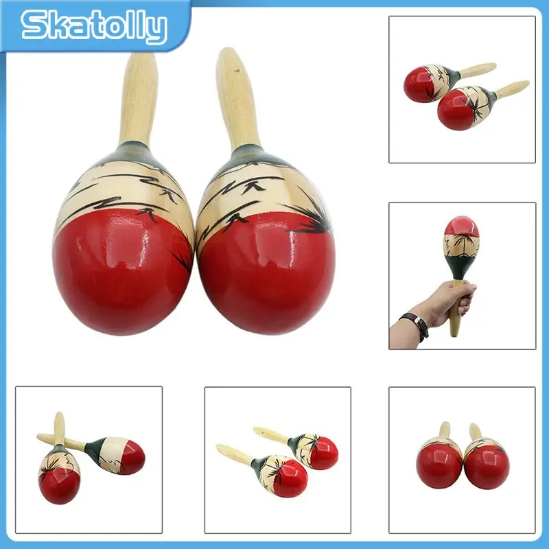 

A Pair Colour Wood Maracas Wooden Tropical Party Percussion Shakers Gifts Adult Latin feel lightweight and hardy live gigs