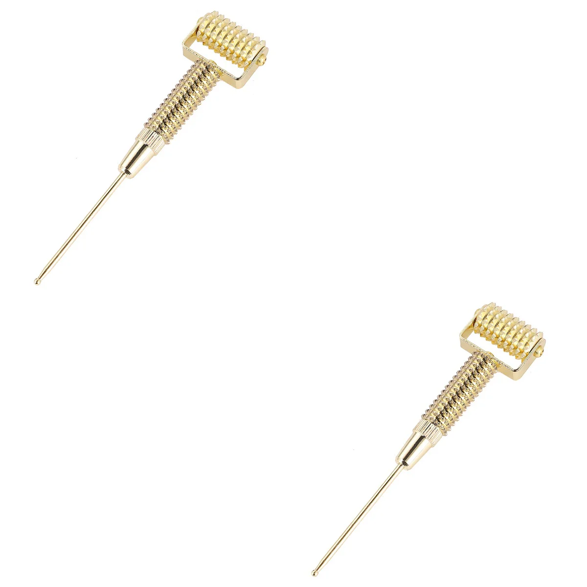 2pcs Flexible Copper Spring Needle Roller Ear Probe Acupoint Detecting Pen Probe Stick (Golden)
2pcs Flexible Copper Spring Needle Roller Ear Probe Acupoint Detecting Pen Probe Stick (Golden)