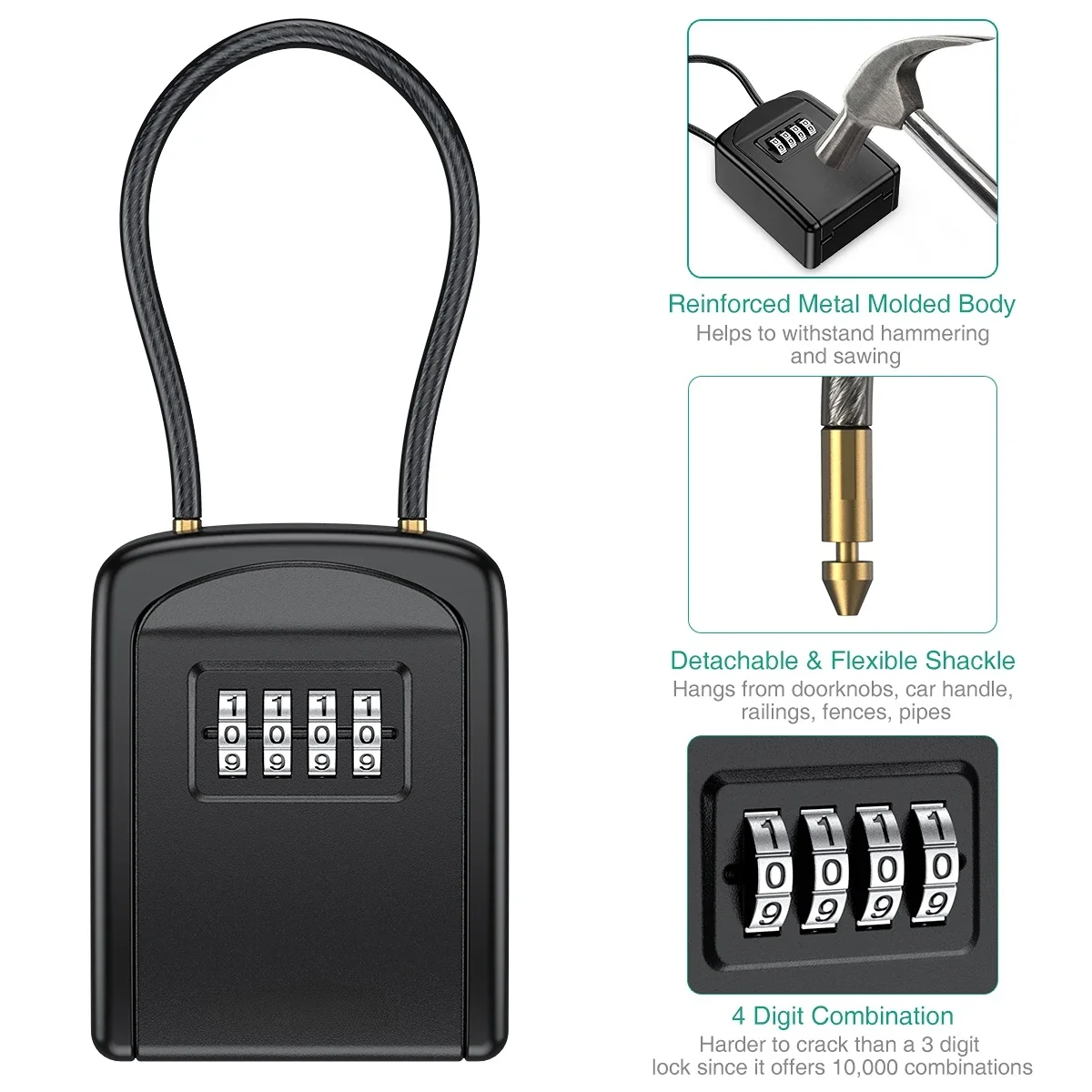 Key Lock Box 4 Digit Combination Key Safe Box Waterproof Key Storage Lock Box with Removable Chain Security Anti-theft
Key Lock Box 4 Digit Combination Key Safe Box Waterproof Key Storage Lock Box with Removable Chain Security Anti-theft