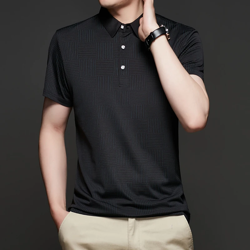 Summer Polo Shirts Plaid Men Tee Shirt Short Sleeve Business Polo Fashion Mens Casual Slim Fit Polo Shirt Button Tops Breathable
Summer Polo Shirts Plaid Men Tee Shirt Short Sleeve Business Polo Fashion Mens Casual Slim Fit Polo Shirt Button Tops Breathable