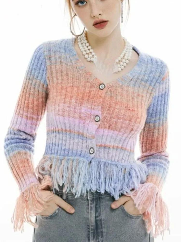 2023 Rainbow Fashion Loose Sweaters Vintage Y2k Aesthetic Ins Grunge Sweater Harajuku Casual Women Jumpers Tassels Streetwear
2023 Rainbow Fashion Loose Sweaters Vintage Y2k Aesthetic Ins Grunge Sweater Harajuku Casual Women Jumpers Tassels Streetwear