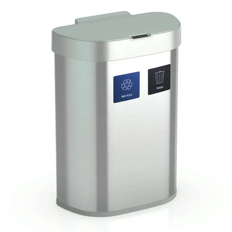 Gallon Trash Can, Touchless Dual-Function Kitchen Trash Can, Stainless Steel Cesto de lixo Car garbage bin Desktop trash can Tin
Gallon Trash Can, Touchless Dual-Function Kitchen Trash Can, Stainless Steel Cesto de lixo Car garbage bin Desktop trash can Tin
