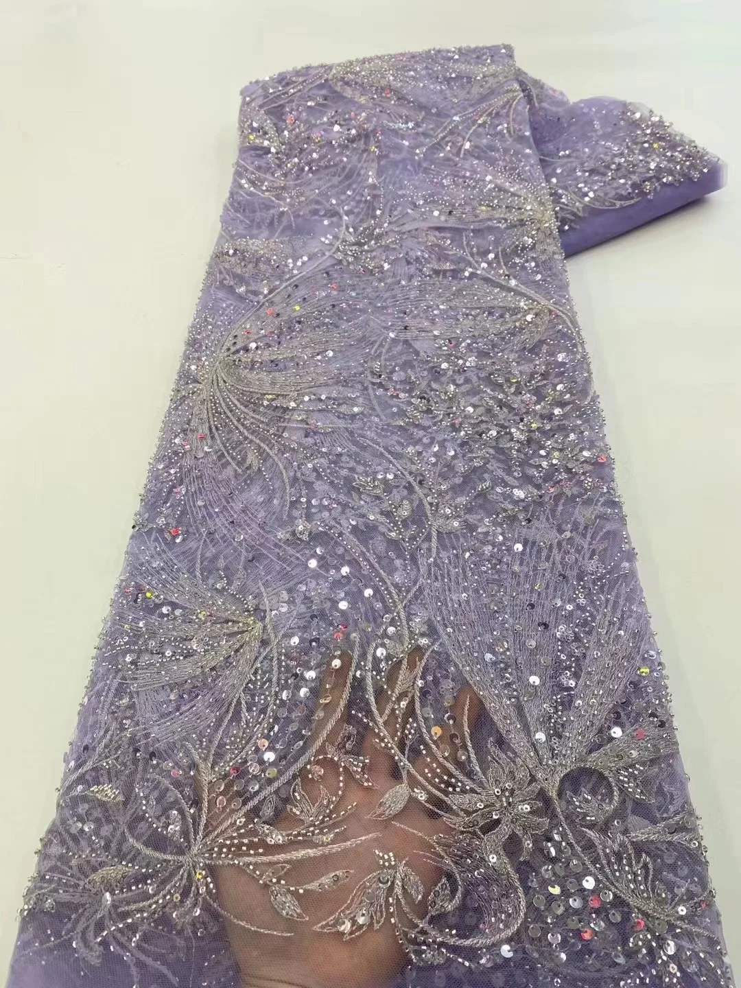 Latest Purple Tulle African Lace Fabric 2022 Top Quality handmade Beaded Nigerian Sequins Lace Fabric For wedding Sewing
Latest Purple Tulle African Lace Fabric 2022 Top Quality handmade Beaded Nigerian Sequins Lace Fabric For wedding Sewing