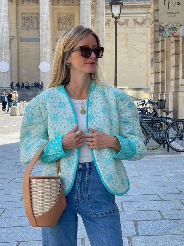 Floral Print Cotton Coat Women Thin Long Sleeve Short Cardigan Parkas Autumn Women Casual Ladies High Streetwear Jacket
Floral Print Cotton Coat Women Thin Long Sleeve Short Cardigan Parkas Autumn Women Casual Ladies High Streetwear Jacket