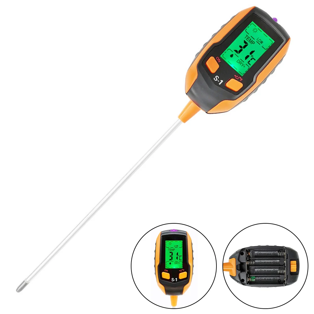 Soil PH Meter Tester Soil Tester 4 In 1 Soil Moisture Meter Digital Plant Temperature Soil Moisture PH Meter Sunlight Tester
Soil PH Meter Tester Soil Tester 4 In 1 Soil Moisture Meter Digital Plant Temperature Soil Moisture PH Meter Sunlight Tester