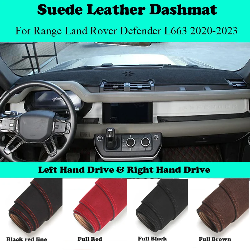 

Ornaments Car-styling Suede Leather Dashmat Dashboard Cover Dash Sunshade Mat For Range Land Rover Defender L663 90 2020-2023
