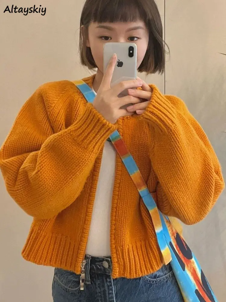 Zip-up Cardigans Women Autumn Tender New Fashion Cropped Knitted Sweaters Loose Sweet Girls Ins Korean Style Students All-match
Zip-up Cardigans Women Autumn Tender New Fashion Cropped Knitted Sweaters Loose Sweet Girls Ins Korean Style Students All-match