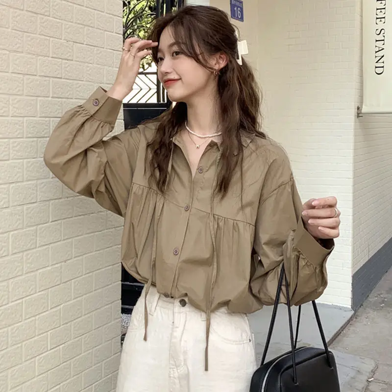 New Blouse Women Single Breasted Turn-down Collar Shirts Solid Long Sleeves Casual Blouse Chiffon Loose Tops Fashion Shirts H75
New Blouse Women Single Breasted Turn-down Collar Shirts Solid Long Sleeves Casual Blouse Chiffon Loose Tops Fashion Shirts H75