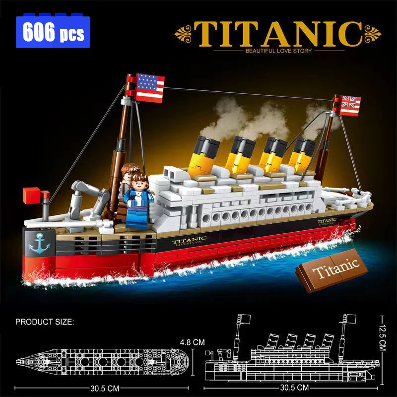 2022New 606pcs New Creative Titanic Building Blocks Model Large Cruise Boat Ship Steamship Bricks Assembling Toys for Children
2022New 606pcs New Creative Titanic Building Blocks Model Large Cruise Boat Ship Steamship Bricks Assembling Toys for Children