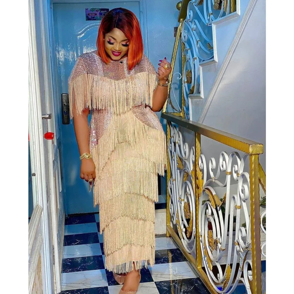 Multi-layer Dynamic Tassel Dress African Women Fashion Party Dancing Fringe Maxi Vestidos Night Club Ladies Birthday Dresses 
Multi-layer Dynamic Tassel Dress African Women Fashion Party Dancing Fringe Maxi Vestidos Night Club Ladies Birthday Dresses