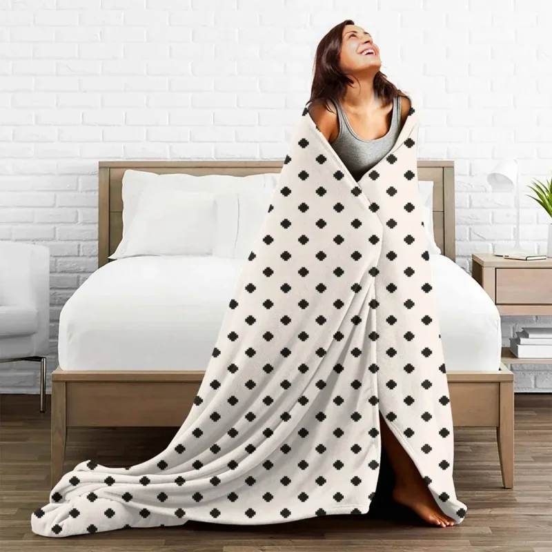 

Polka Dot Blanket Flannel Winter Multi-Function Super Warm Throw Blankets For Bedding Office Plush Thin Quilt