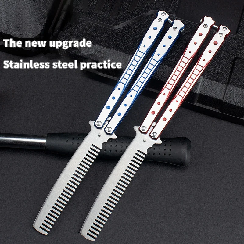 Beginner Butterfly Knife Foldable Comb Stainless Beard Moustache Brushe Salon Hairdressing Styling Tool For Outdoor Game
Beginner Butterfly Knife Foldable Comb Stainless Beard Moustache Brushe Salon Hairdressing Styling Tool For Outdoor Game