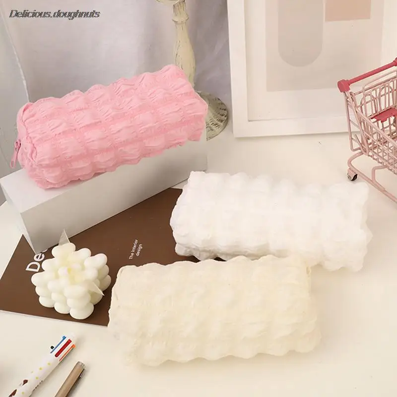 1Pcs Simple Ins Style Cream Puff Fabric Pencil Case Pencil Bag Student School Supplies Stationery Cosmetics Storage Bags
1Pcs Simple Ins Style Cream Puff Fabric Pencil Case Pencil Bag Student School Supplies Stationery Cosmetics Storage Bags