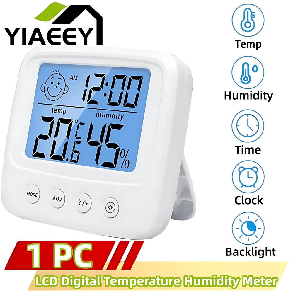 

LCD Digital Temperature Humidity Meter Backlight Home Indoor Electronic Hygrometer Thermometer Weather Station Baby Room