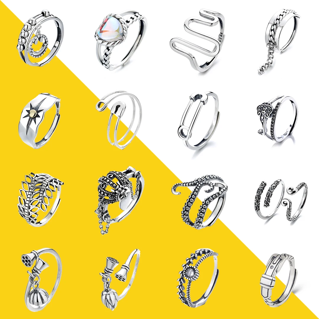 Punk Gothic Crown Octopus Paper Clip Rings for Women Mens 925 Silver Smile Chain Retro Party Luxury Fine Jewelry Lover Gifts
Punk Gothic Crown Octopus Paper Clip Rings for Women Mens 925 Silver Smile Chain Retro Party Luxury Fine Jewelry Lover Gifts