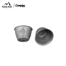 Outdoor Pure Titanium Tea Cup 50ml Sake Cup Camping Ultra Lightweight Portable Anti Scalding Healthy Stackable Double Layer Cup