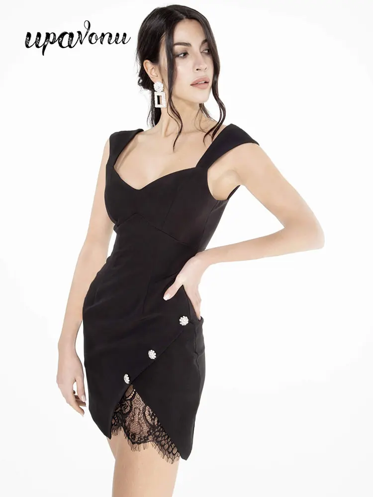 Free Shipping 2022 Summer Black Diamond Button Bandage Dress Women Sexy Sleeveless Bodycon Lace Design Evening Party Mini Dress
Free Shipping 2022 Summer Black Diamond Button Bandage Dress Women Sexy Sleeveless Bodycon Lace Design Evening Party Mini Dress