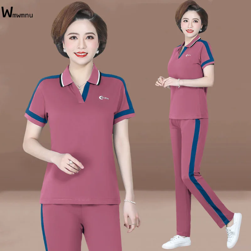 Slim Mom Women's Suit Two Piece Set Plus Size 4XL Spliced Edge Design Pullover Short Sleeve T-shirt+Capris Straight Pants Outfit
Slim Mom Women's Suit Two Piece Set Plus Size 4XL Spliced Edge Design Pullover Short Sleeve T-shirt+Capris Straight Pants Outfit