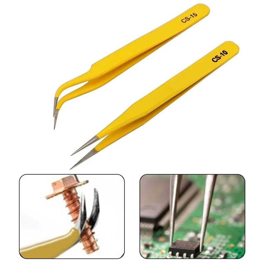 2pcs Precision Tweezers Set Stainless Steel Tweezers Anti-Static Tweezer Kit Repair Tools For Electronics Repair Soldering Craft
2pcs Precision Tweezers Set Stainless Steel Tweezers Anti-Static Tweezer Kit Repair Tools For Electronics Repair Soldering Craft