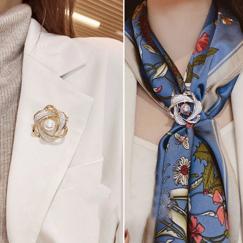 Elegant Women Scarf Ring Vintage Pearl Scarf Buckle Ring Crystal Pins Shawl Clip Rhinestone Flower Brooch Trendy Korean Style
Elegant Women Scarf Ring Vintage Pearl Scarf Buckle Ring Crystal Pins Shawl Clip Rhinestone Flower Brooch Trendy Korean Style
